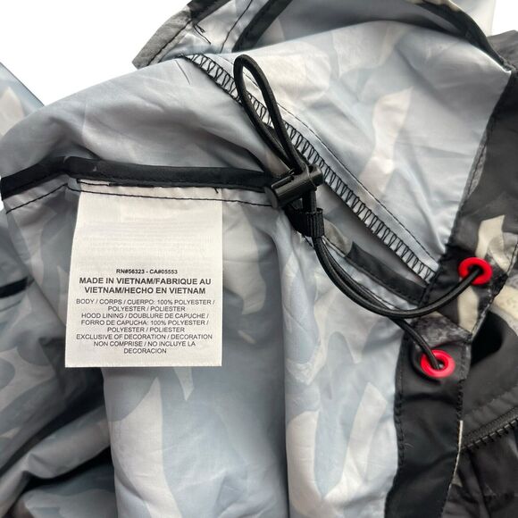 Nike Small T/F Windrunner Jacket Hooded Full Zip Thin Black Camo Pockets - Picture 3 of 14